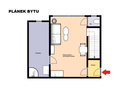 Pronájem bytu, 1+kk, 82 m²