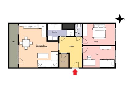 Pronájem bytu, 3+kk, 76 m²
