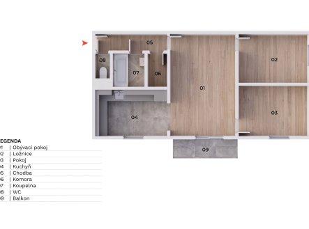 Prodej bytu, 3+1, 69 m²