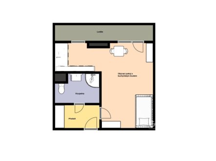 Pronájem bytu, 1+kk, 32 m²