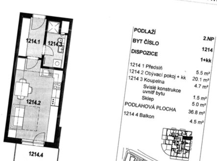 Prodej bytu, 1+kk, 32 m²
