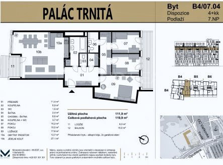 Prodej bytu, 4+kk, 120 m²