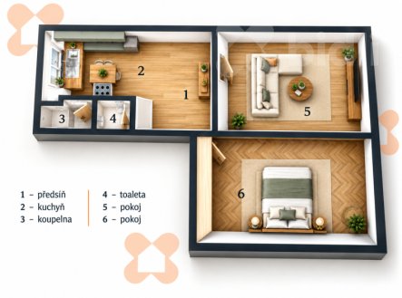 Prodej bytu, 2+1, 56 m²