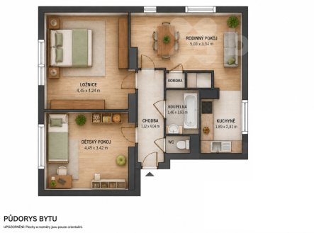 Prodej bytu, 3+kk, 67 m²