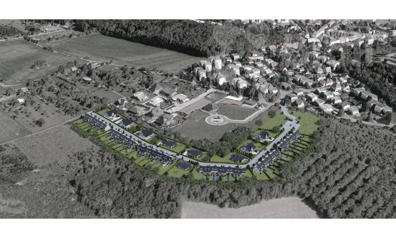 Prodej developerského projektu 28 286 m2 - 52 parcel pro RD a ŘRD, Slaný