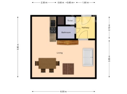 Pronájem bytu, garsoniéra, 33 m²