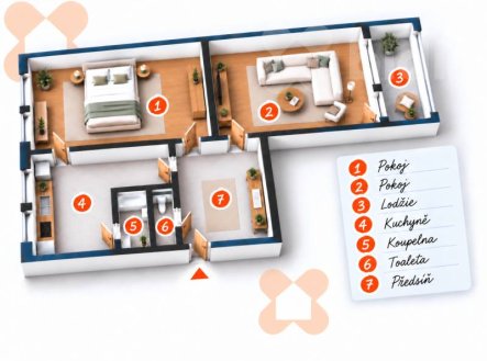 Prodej bytu, 2+1, 60 m²