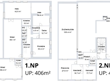 Pronájem komerčního objektu, sklad, 834 m²
