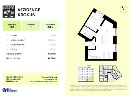 Prodej bytu, 2+kk, 45 m²