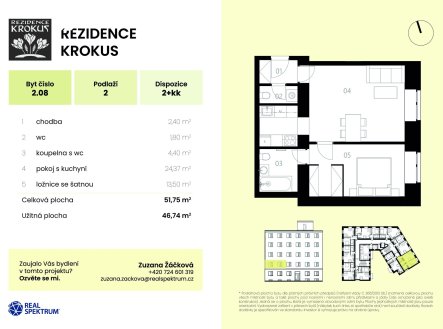 Prodej bytu, 2+kk, 47 m²