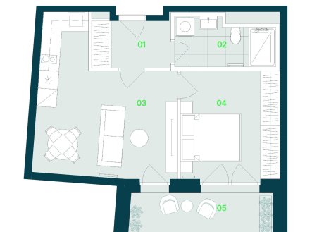 Prodej bytu, 2+kk, 49 m²