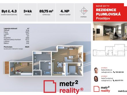 Prodej bytu, 3+kk, 99 m²