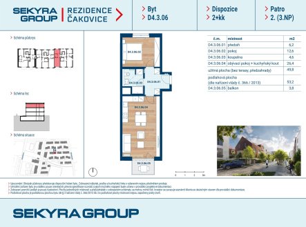 Prodej bytu, 2+kk, 50 m²