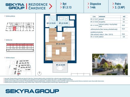 Prodej bytu, 1+kk, 32 m²