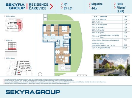 Prodej bytu, 4+kk, 77 m²