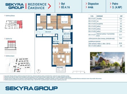 Prodej bytu, 4+kk, 76 m²