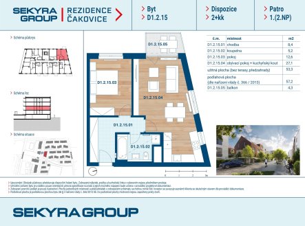 Prodej bytu, 2+kk, 53 m²