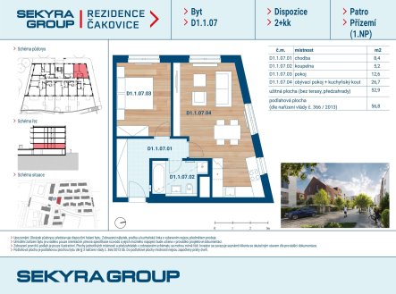 Prodej bytu, 2+kk, 53 m²