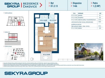 Prodej bytu, 1+kk, 35 m²