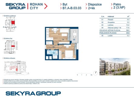 Prodej bytu, 2+kk, 38 m²