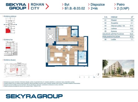 Prodej bytu, 2+kk, 55 m²