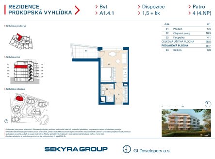 Prodej bytu, 1+kk, 28 m²