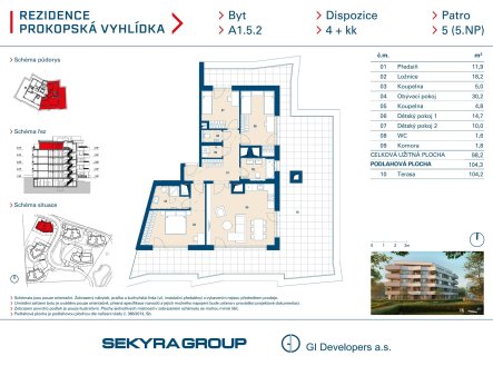 Prodej bytu, 4+kk, 98 m²