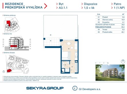 Prodej bytu, 1+kk, 29 m²