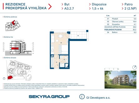 Prodej bytu, 1+kk, 29 m²