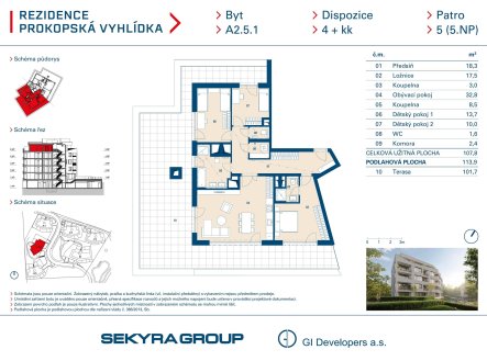 Prodej bytu, 4+kk, 108 m²