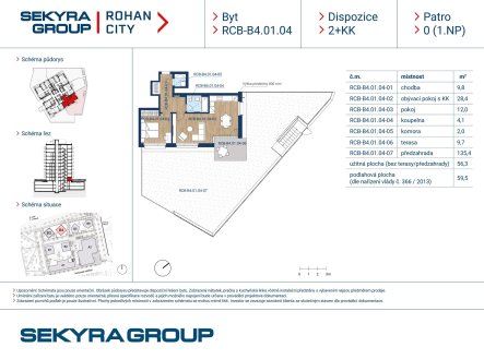 Prodej bytu, 2+kk, 56 m²