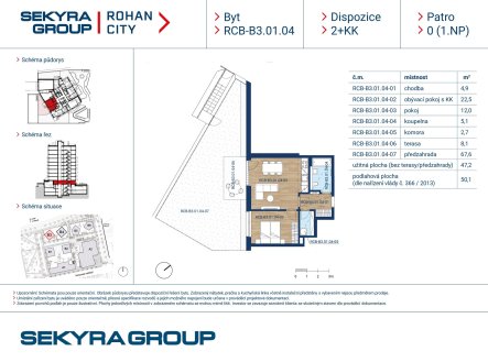Prodej bytu, 2+kk, 47 m²