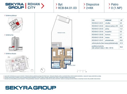 Prodej bytu, 2+kk, 47 m²