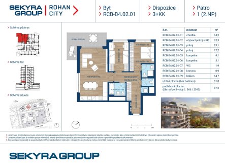 Prodej bytu, 3+kk, 81 m²