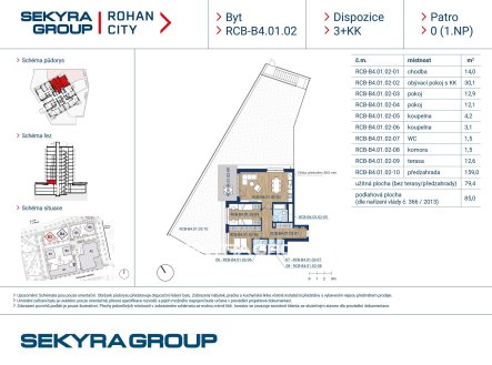 Prodej bytu, 3+kk, 79 m²