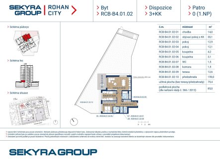 Prodej bytu, 3+kk, 79 m²