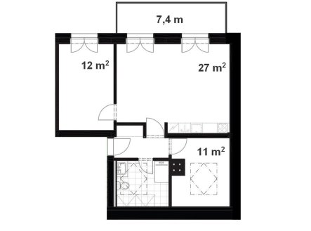 Prodej bytu, 3+kk, 60 m²