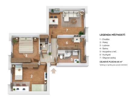 Prodej bytu, 3+1, 65 m²
