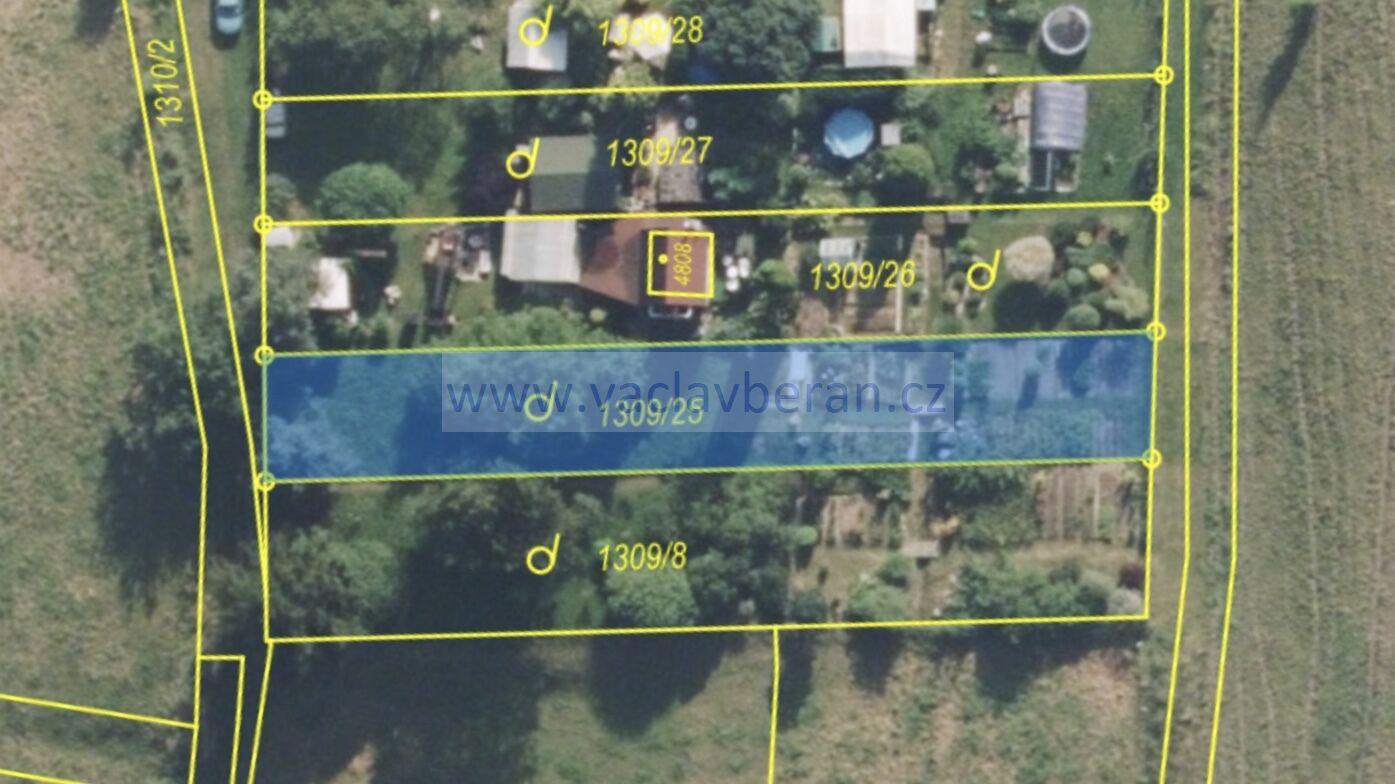 Zahrada parcela číslo 1309/25, 439 m², voda, elektrika, Česká Třebová  Podhorka