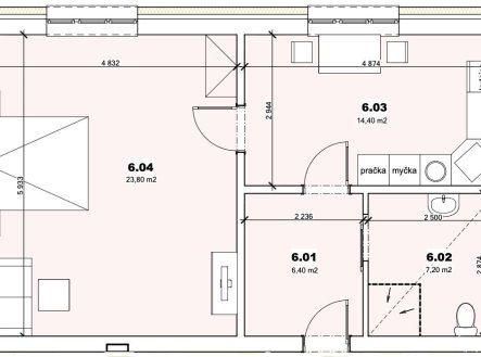 Prodej bytu, 2+kk, 56 m²