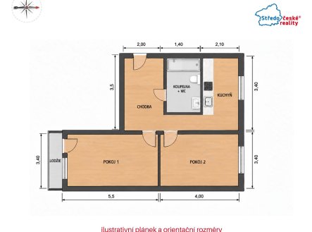 Prodej bytu, 2+1, 56 m²