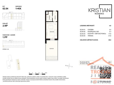 Pronájem bytu, 1+kk, 49 m²
