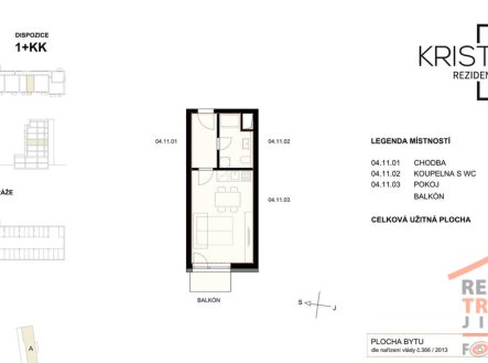 Pronájem bytu, 1+kk, 29 m²