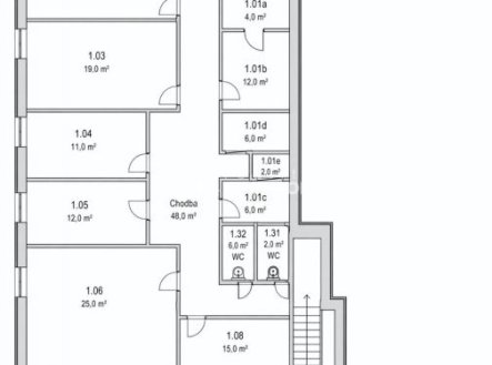 Pronájem kanceláře, 619 m²