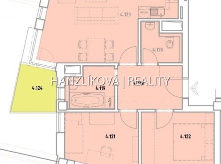 Pronájem bytu, 3+kk, 60 m²