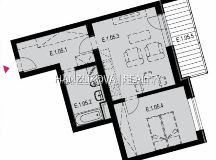 Pronájem bytu, 2+kk, 48 m²