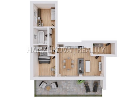 Pronájem bytu, 3+kk, 73 m²