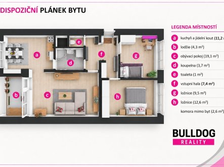 Prodej bytu, 3+1, 71 m²