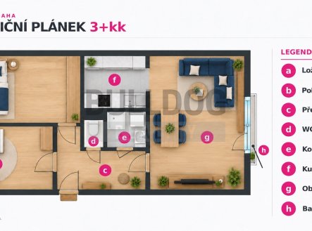 Prodej bytu, 3+kk, 54 m²