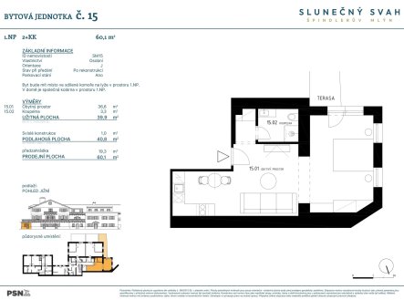 Prodej bytu, 2+kk, 60 m²